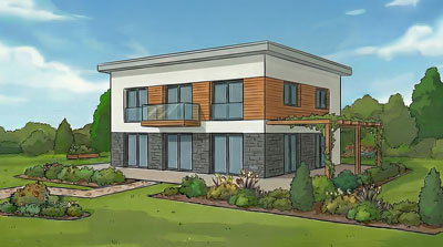 Stadtvilla mit 2 Vollgeschossen