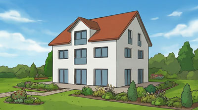 3 Geschosse (2 Vollgeschosse mit ausgeb. Dachgeschoß)