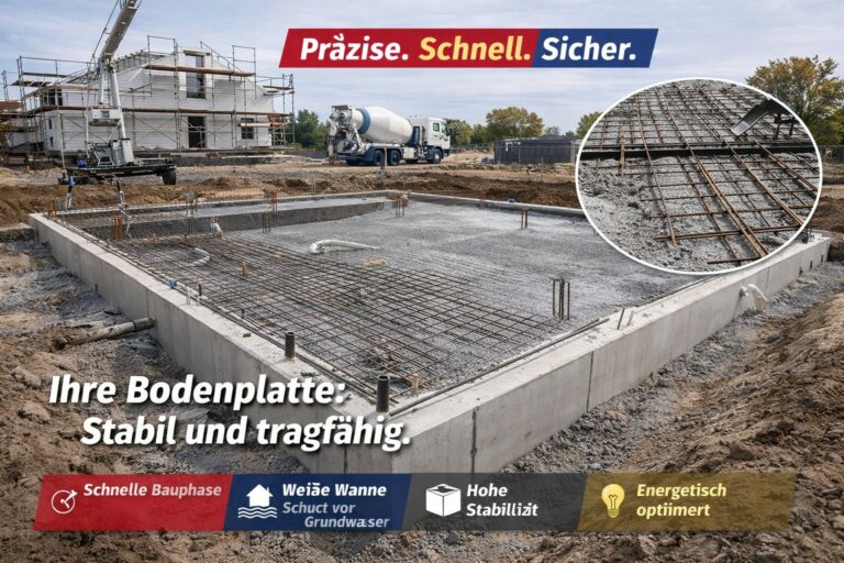 Stahlbetonbau für Bodenplatten, stabiles Fundament