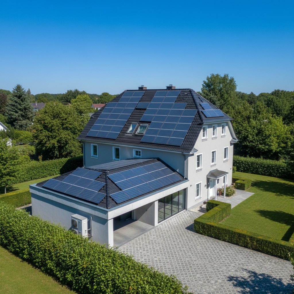 Energieeffizienter Stadtvilla Anbau mit Photovoltaik-Anlage und Wärmepumpe