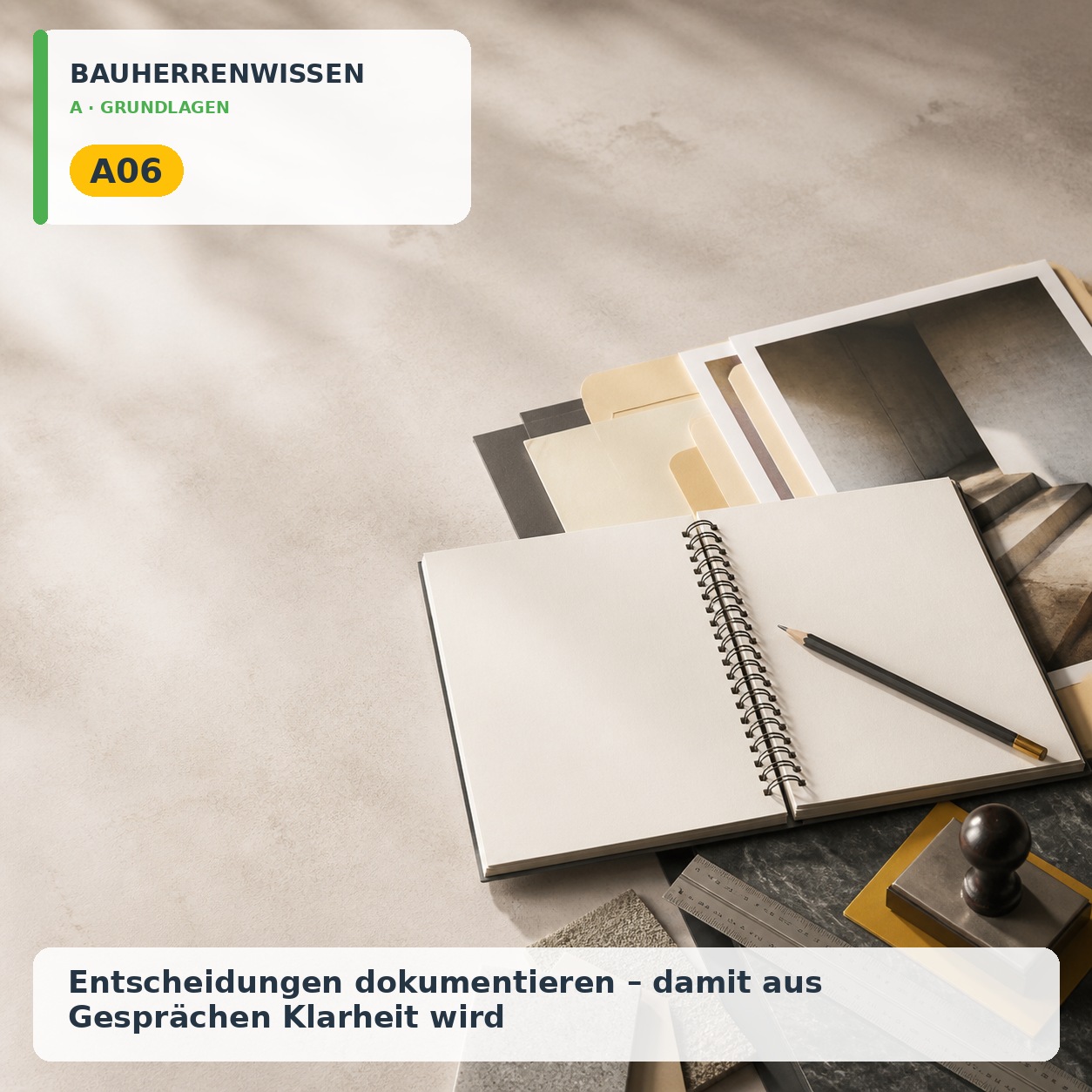 Bauherrenwissen: Entscheidungen dokumentieren – damit aus Gesprächen Klarheit wird