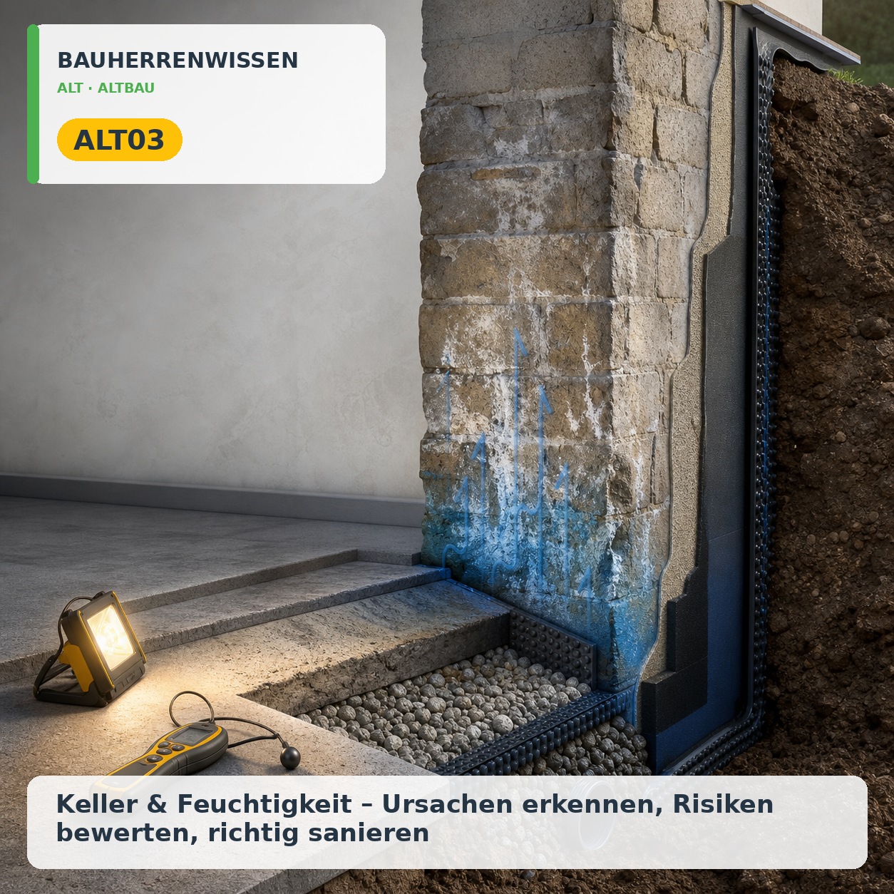 Bauherrenwissen: Keller & Feuchtigkeit – Ursachen erkennen, Risiken bewerten, richtig sanieren