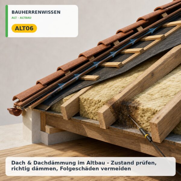 Bauherrenwissen Cover – ALT06 Bauherrenwissen: Dach & Dachdämmung im Altbau - Zustand prüfen, richtig dämmen, Folgeschäden vermeiden