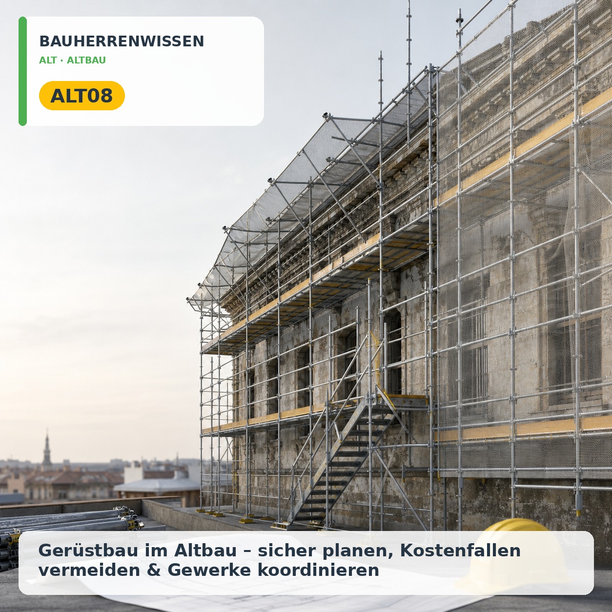 Bauherrenwissen: Gerüstbau im Altbau – sicher planen, Kostenfallen vermeiden & Gewerke koordinieren
