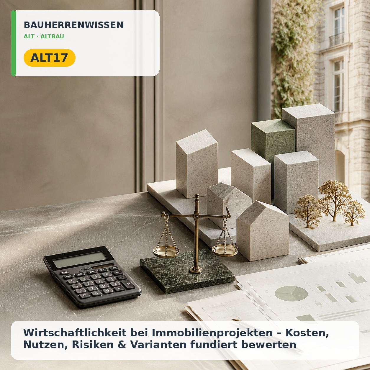 Bauherrenwissen: Wirtschaftlichkeit bei Immobilienprojekten – Kosten, Nutzen, Risiken & Varianten fundiert bewerten