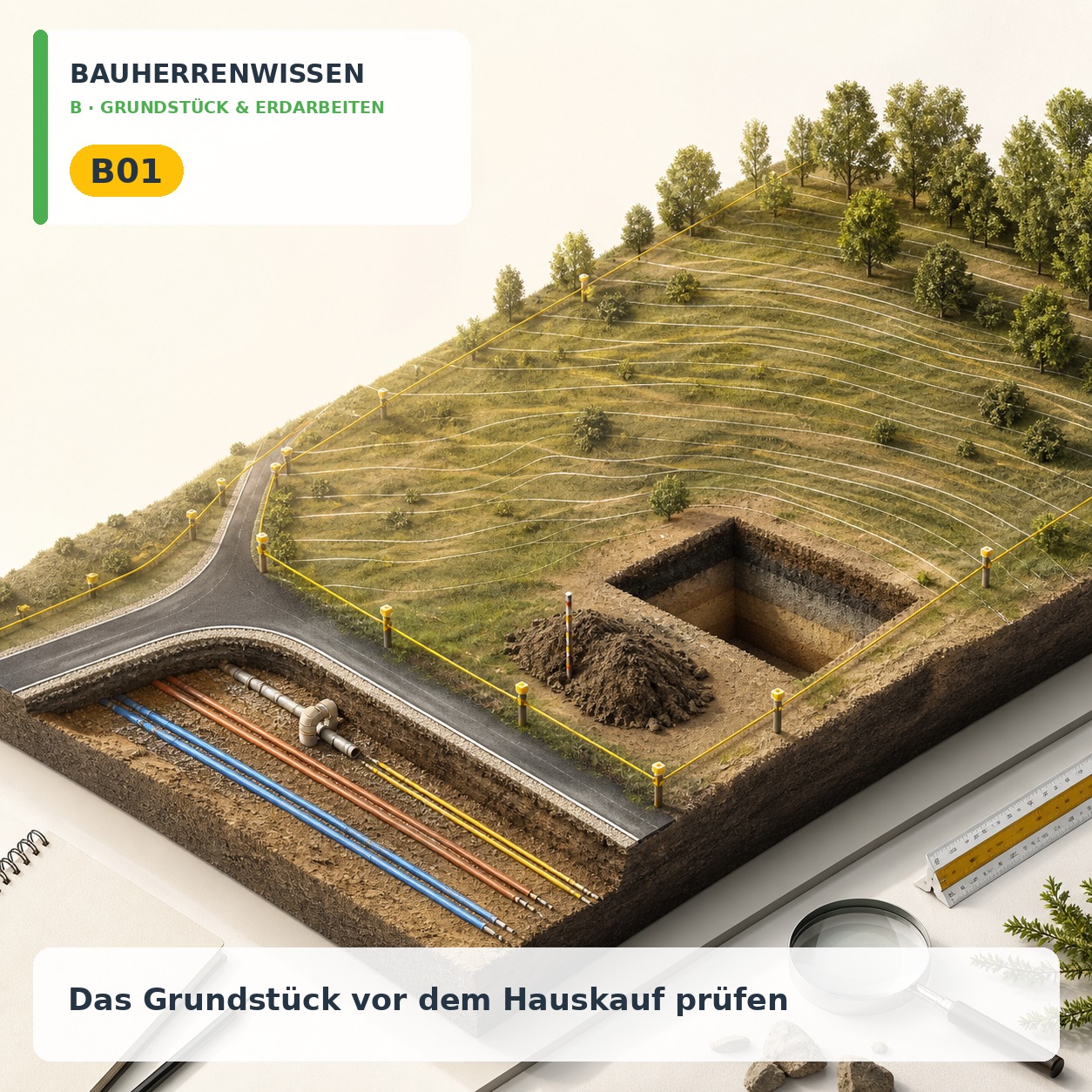 Bauherrenwissen: Das Grundstück vor dem Hauskauf prüfen
