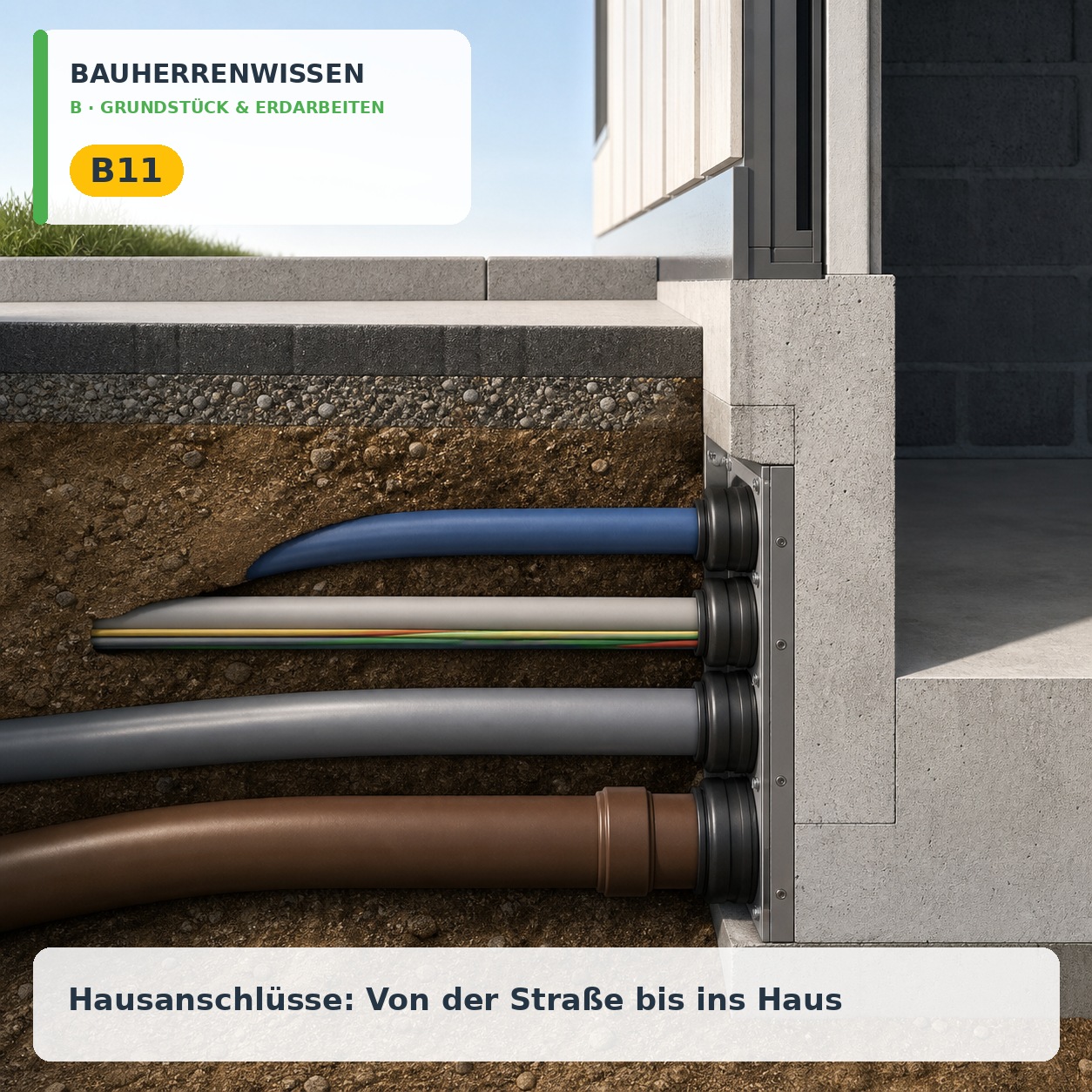 Bauherrenwissen: Hausanschlüsse: Von der Straße bis ins Haus