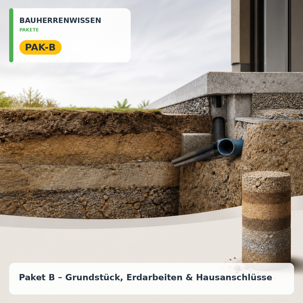 Bauherrenwissen: Paket B – Grundstück, Erdarbeiten & Hausanschlüsse